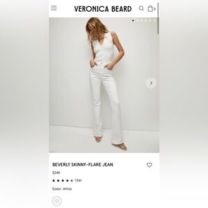 Veronica Beard Beverly Skinny Flare Jean - White - Size 31 - NWT
